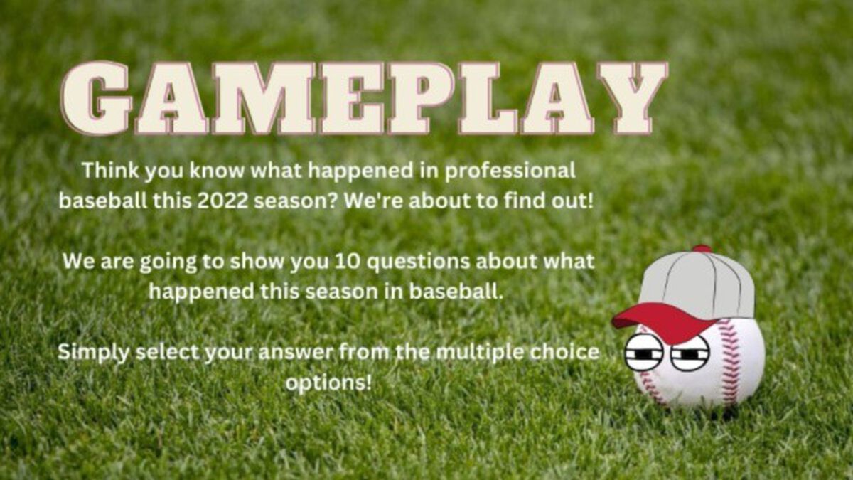 Baseball Trivia: 2022 Season image number null